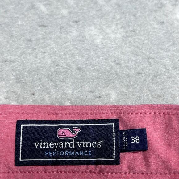 Vineyard Vines Shorts Mens SZ 38 Sailors Red/Pink Salmon Performance Inseam 9” - Picture 10 of 14